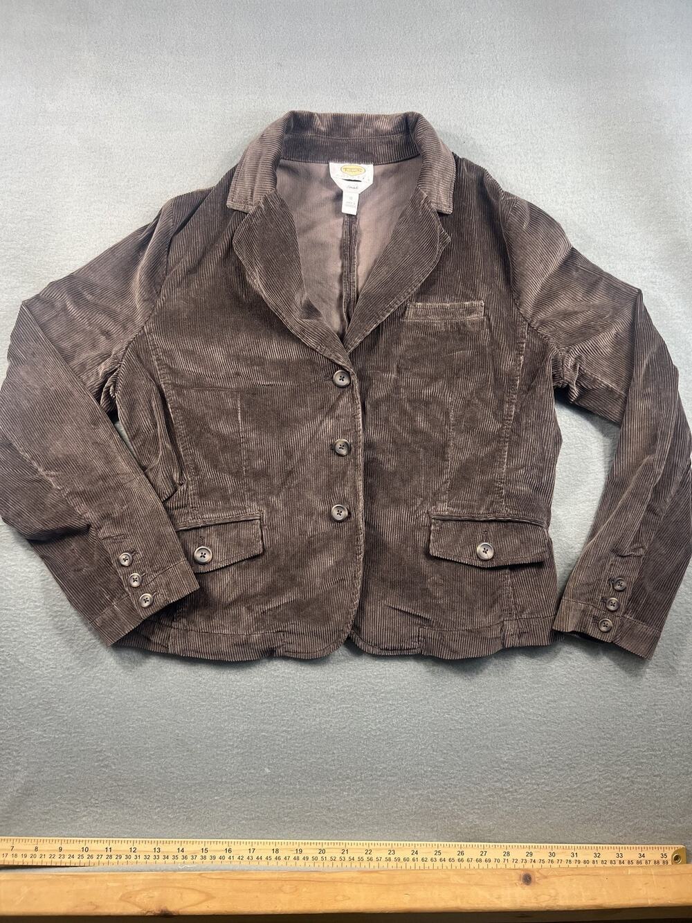 Talbots Petites Brown Zip-Up Career Jacket Stretch for Women Size 16